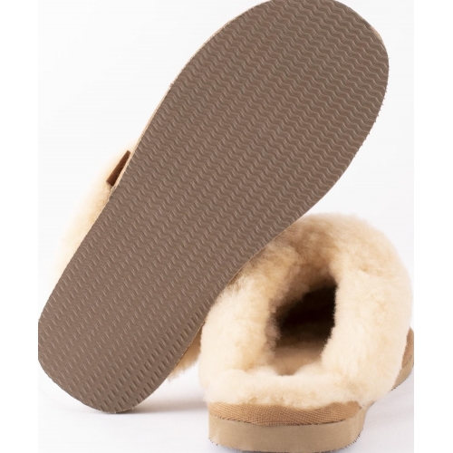 Крзнени папучи Jessica Chestnut